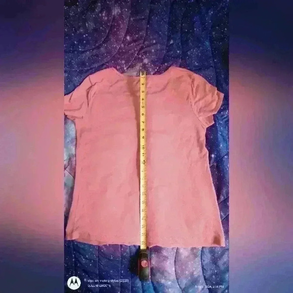 AB STUDIO TOP SIZE M Pink Short Sleeve Ruffled - Picture 3 of 5